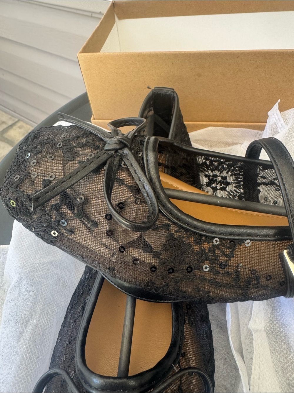 Newlady Ballet Flats Women's Mesh Mary Jane Black NWT Size 8 - Picture 4 of 8